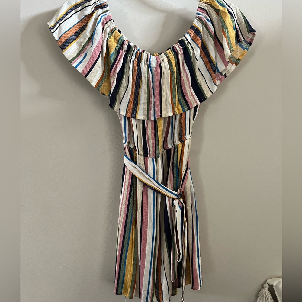 Multicolor Striped Tie Dress- Brand: IJOAH, Size-M